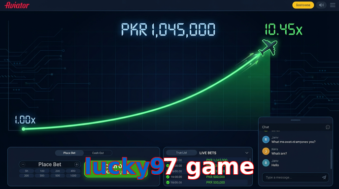 Main screen of Lucky97 Game aviator page for PK players