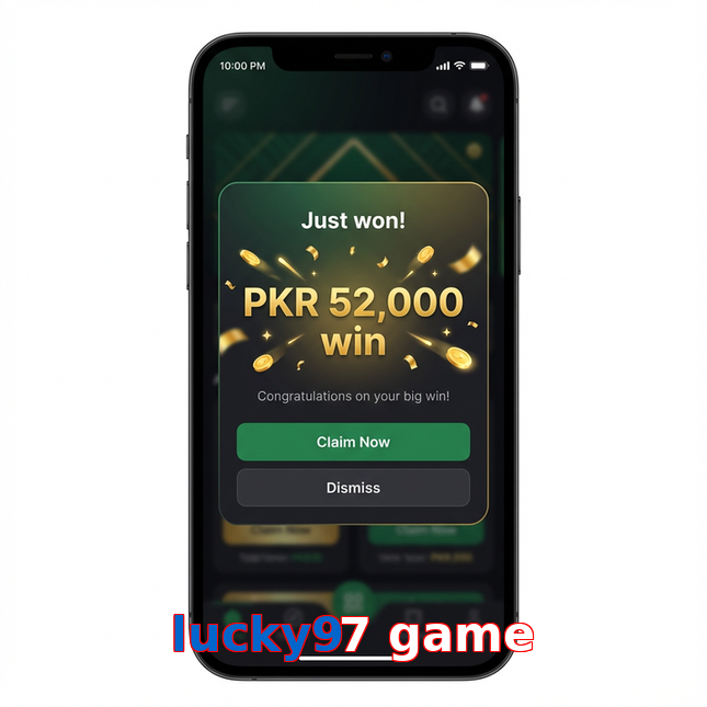 Main screen of Lucky97 Game win page for PK players